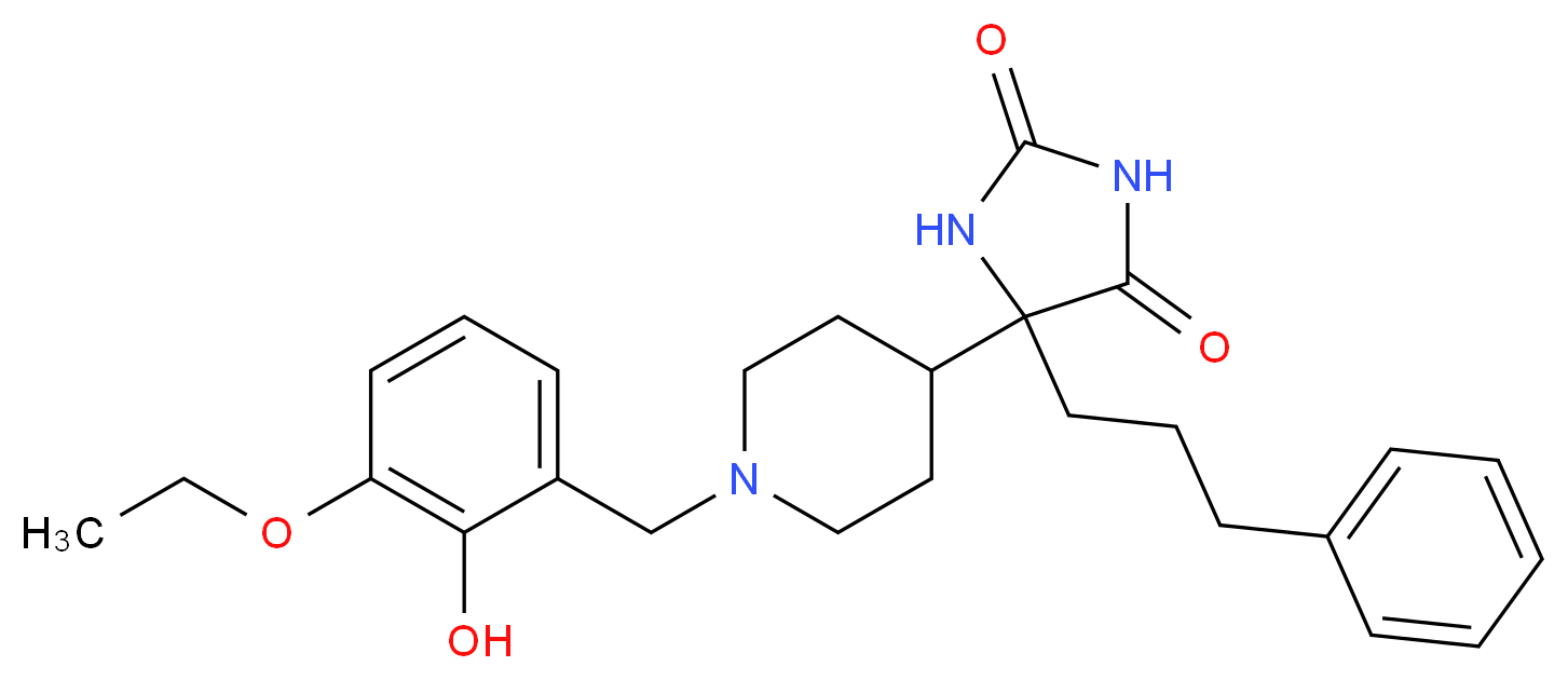 5-[1-(3-ethoxy-2-hydroxybenzyl)-4-piperidinyl]-5-(3-phenylpropyl)-2,4-imidazolidinedione_分子结构_CAS_)