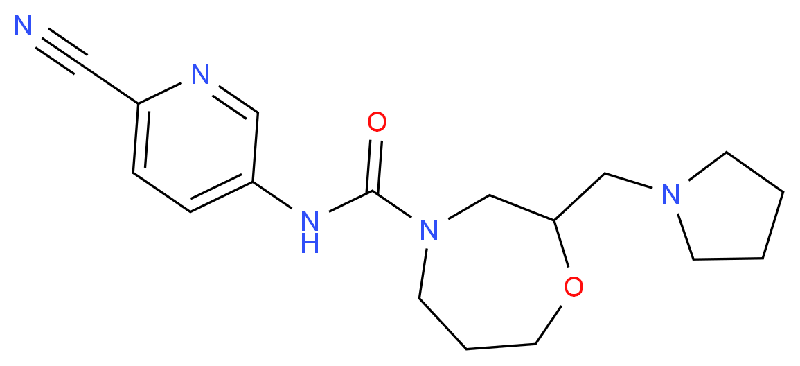 N-(6-cyanopyridin-3-yl)-2-(pyrrolidin-1-ylmethyl)-1,4-oxazepane-4-carboxamide_分子结构_CAS_)