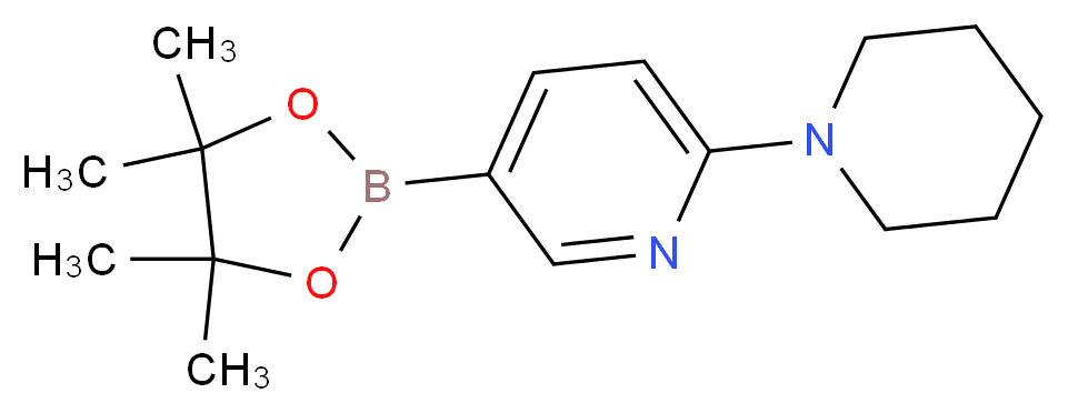 1-[5-(4,4,5,5-tetramethyl-1,3,2-dioxaborolan-2-yl)-2-pyridinyl]piperidine_分子结构_CAS_852228-08-1)