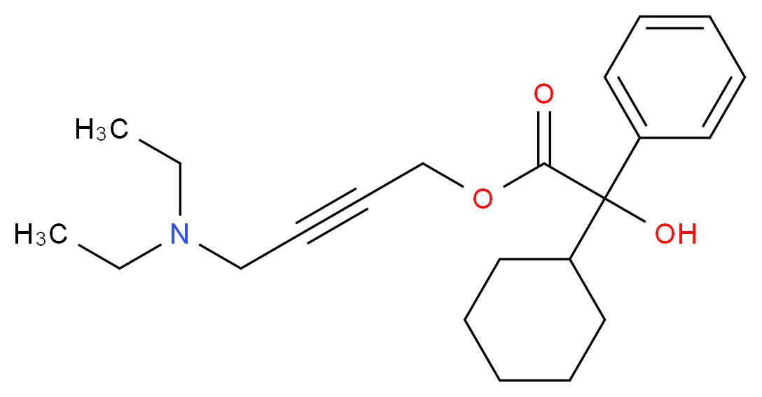 4-(diethylamino)but-2-yn-1-yl 2-cyclohexyl-2-hydroxy-2-phenylacetate_分子结构_CAS_5633-20-5