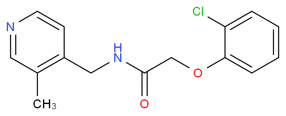 2-(2-chlorophenoxy)-N-[(3-methyl-4-pyridinyl)methyl]acetamide_分子结构_CAS_)