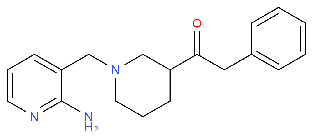 1-{1-[(2-amino-3-pyridinyl)methyl]-3-piperidinyl}-2-phenylethanone_分子结构_CAS_)