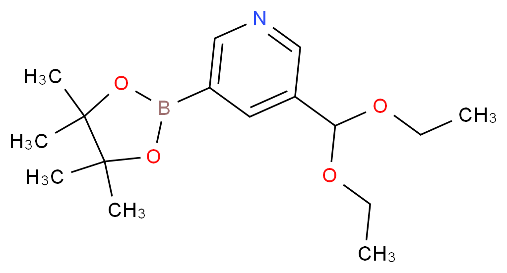 3-(DiethoxyMethyl)-5-(4,4,5,5-tetraMethyl-1,3,2-dioxaborolan-2-yl)pyridine_分子结构_CAS_1333319-77-9)