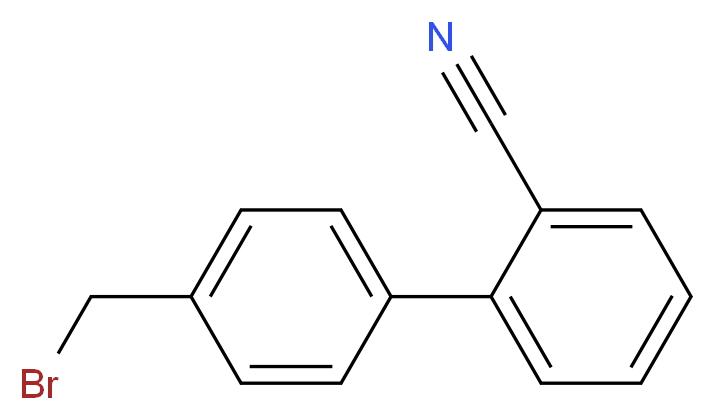 2-氰基-4'-溴甲基联苯_分子结构_CAS_114772-54-2)