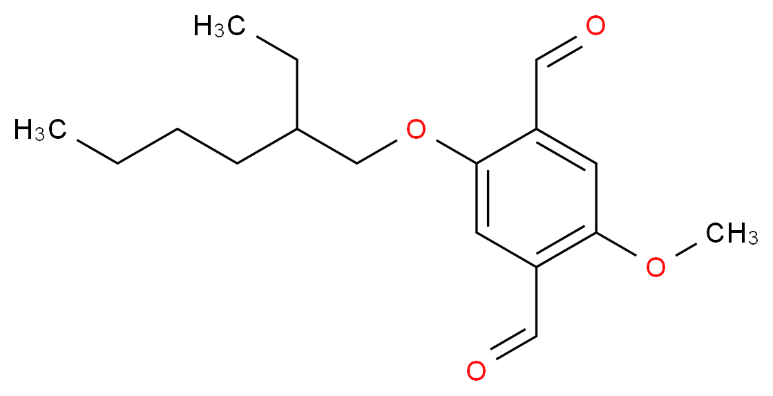 2-甲氧基-5-(2′-乙基己氧基)对苯二甲醛_分子结构_CAS_203251-22-3)