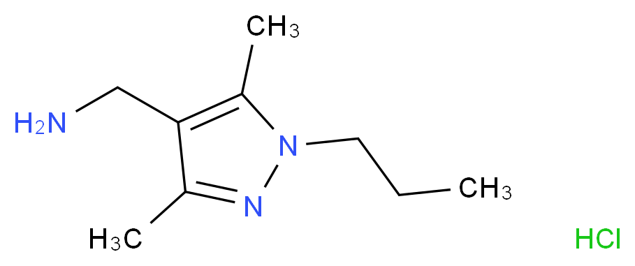 [(3,5-Dimethyl-1-propyl-1H-pyrazol-4-yl)methyl]-amine hydrochloride_分子结构_CAS_1006458-74-7)