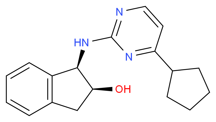 (1R,2S)-1-[(4-cyclopentylpyrimidin-2-yl)amino]indan-2-ol_分子结构_CAS_)