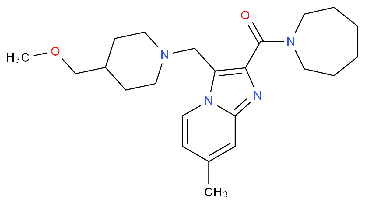 2-(1-azepanylcarbonyl)-3-{[4-(methoxymethyl)-1-piperidinyl]methyl}-7-methylimidazo[1,2-a]pyridine_分子结构_CAS_)