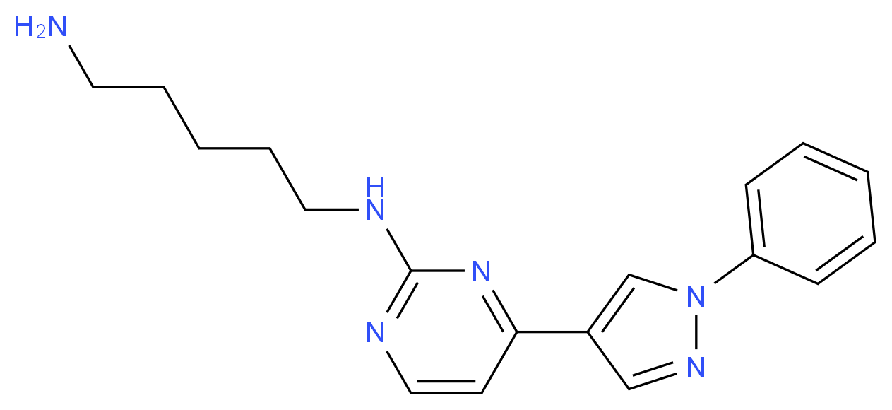N-[4-(1-phenyl-1H-pyrazol-4-yl)pyrimidin-2-yl]pentane-1,5-diamine_分子结构_CAS_)