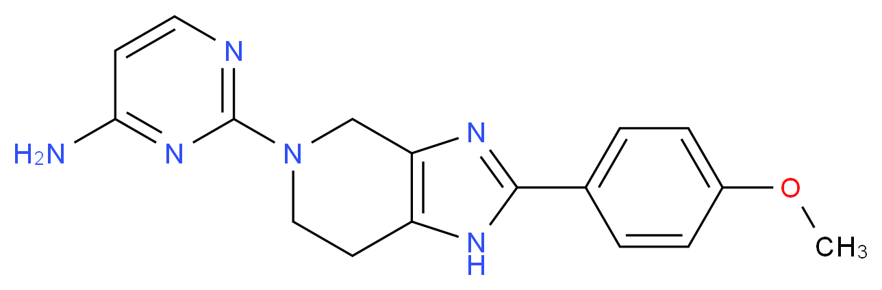 2-[2-(4-methoxyphenyl)-1,4,6,7-tetrahydro-5H-imidazo[4,5-c]pyridin-5-yl]pyrimidin-4-amine_分子结构_CAS_)
