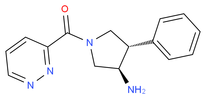 (3R*,4S*)-4-phenyl-1-(pyridazin-3-ylcarbonyl)pyrrolidin-3-amine_分子结构_CAS_)