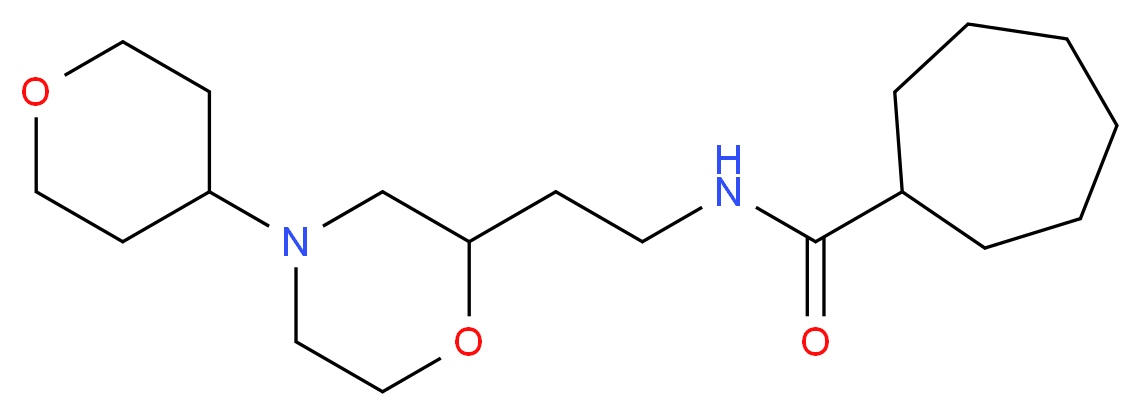 N-{2-[4-(tetrahydro-2H-pyran-4-yl)morpholin-2-yl]ethyl}cycloheptanecarboxamide_分子结构_CAS_)