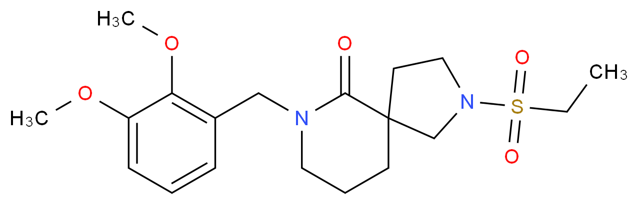 7-(2,3-dimethoxybenzyl)-2-(ethylsulfonyl)-2,7-diazaspiro[4.5]decan-6-one_分子结构_CAS_)