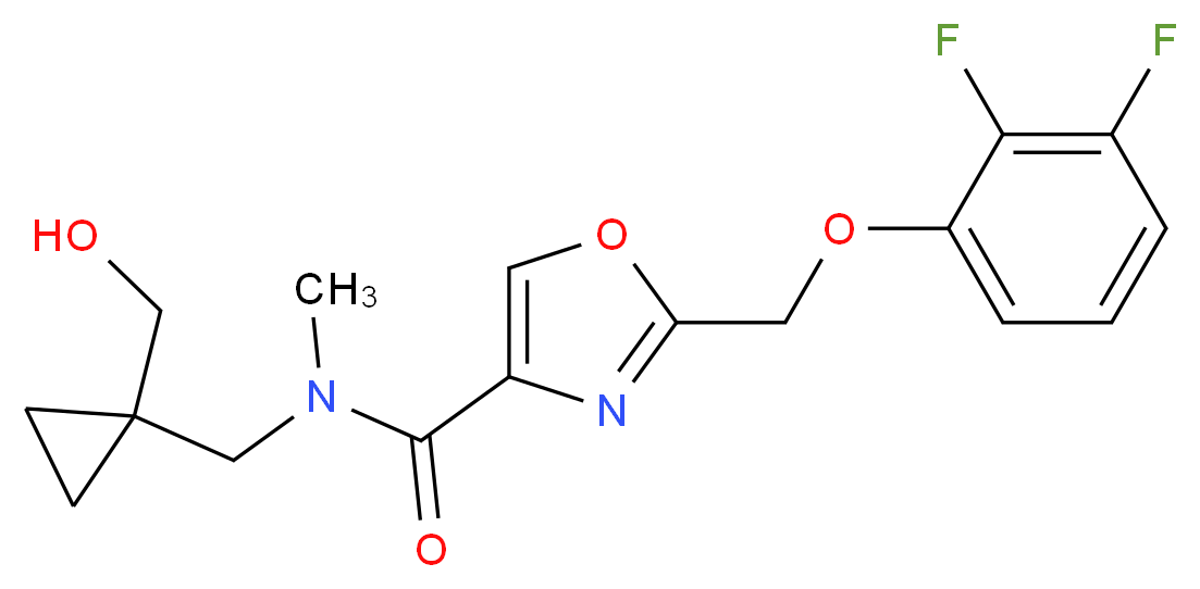 2-[(2,3-difluorophenoxy)methyl]-N-{[1-(hydroxymethyl)cyclopropyl]methyl}-N-methyl-1,3-oxazole-4-carboxamide_分子结构_CAS_)