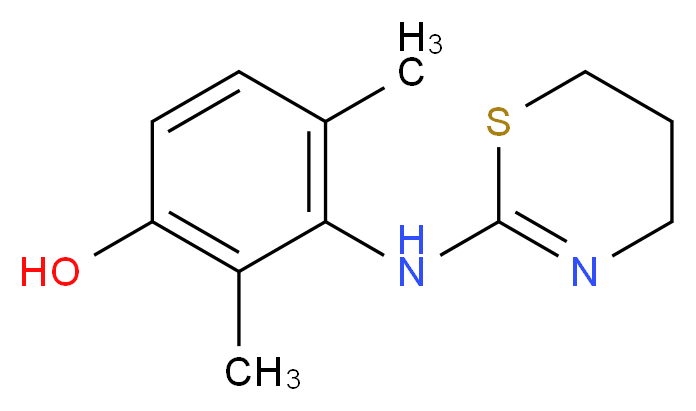 3-[(5,6-dihydro-4H-1,3-thiazin-2-yl)amino]-2,4-dimethylphenol_分子结构_CAS_145356-33-8