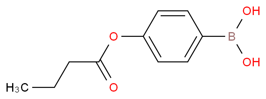 [4-(butanoyloxy)phenyl]boronic acid_分子结构_CAS_91062-38-3