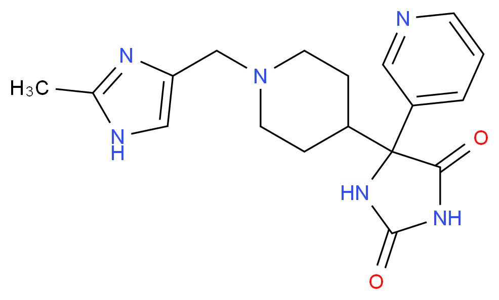5-{1-[(2-methyl-1H-imidazol-4-yl)methyl]piperidin-4-yl}-5-pyridin-3-ylimidazolidine-2,4-dione_分子结构_CAS_)