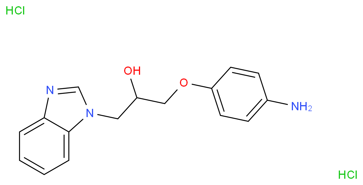 1-(4-Amino-phenoxy)-3-benzoimidazol-1-yl-propan-2-ol dihydrochloride_分子结构_CAS_)