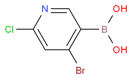 4-Bromo-2-chloropyridine-5-boronic acid_分子结构_CAS_957062-85-0)