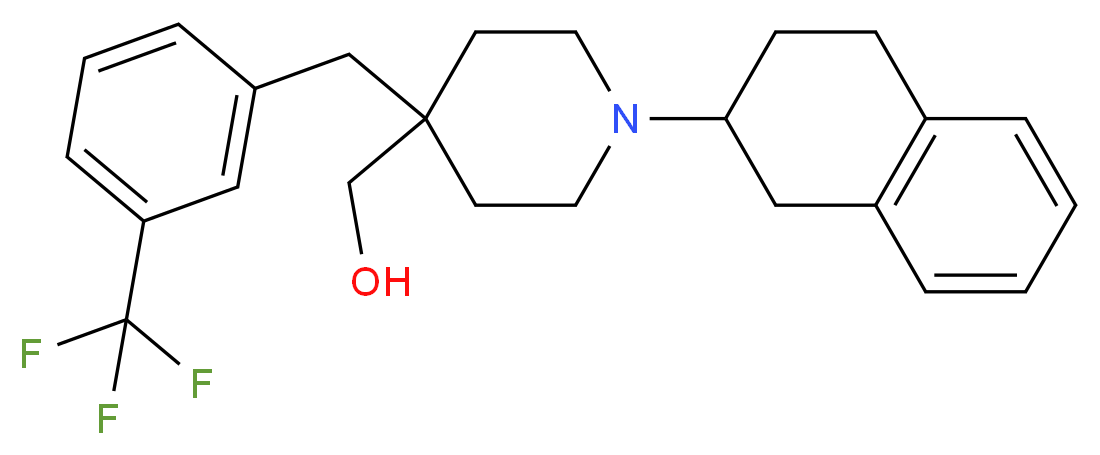 {1-(1,2,3,4-tetrahydro-2-naphthalenyl)-4-[3-(trifluoromethyl)benzyl]-4-piperidinyl}methanol_分子结构_CAS_)