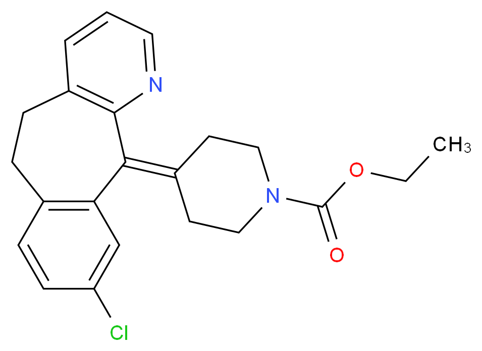 ethyl 4-{14-chloro-4-azatricyclo[9.4.0.0<sup>3</sup>,<sup>8</sup>]pentadeca-1(11),3(8),4,6,12,14-hexaen-2-ylidene}piperidine-1-carboxylate_分子结构_CAS_109537-11-3