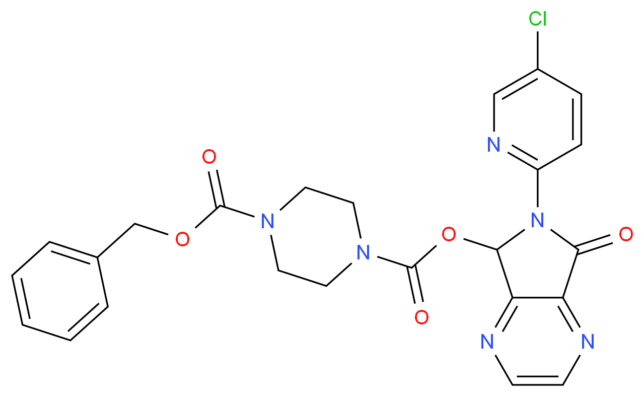 1-Benzyl 4-[6-(5-Chloropyridin-2-yl)-7-oxo-6,7-dihydro-5H-pyrrolo[3,4-b]pyrazin-5-yl]piperazine-1,4-dicarboxylate_分子结构_CAS_1076198-91-8)