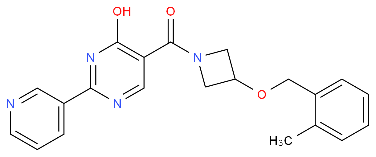 5-({3-[(2-methylbenzyl)oxy]azetidin-1-yl}carbonyl)-2-pyridin-3-ylpyrimidin-4-ol_分子结构_CAS_)