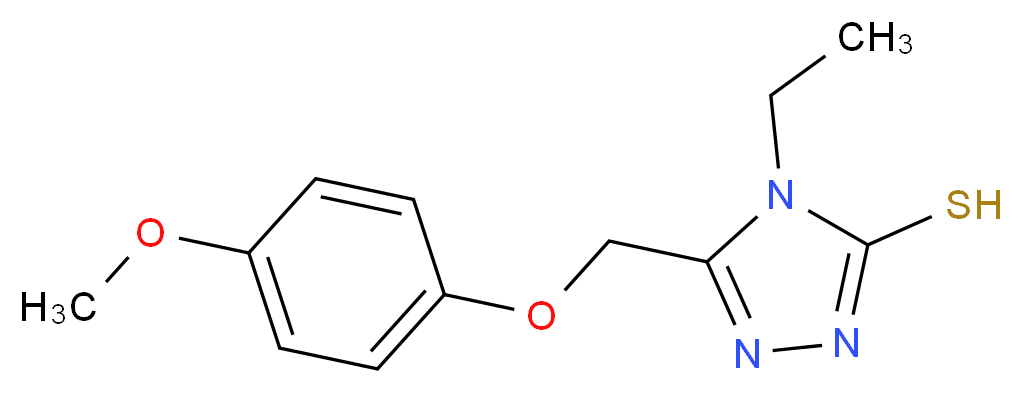 4-Ethyl-5-[(4-methoxyphenoxy)methyl]-4H-1,2,4-triazole-3-thiol_分子结构_CAS_482652-22-2)