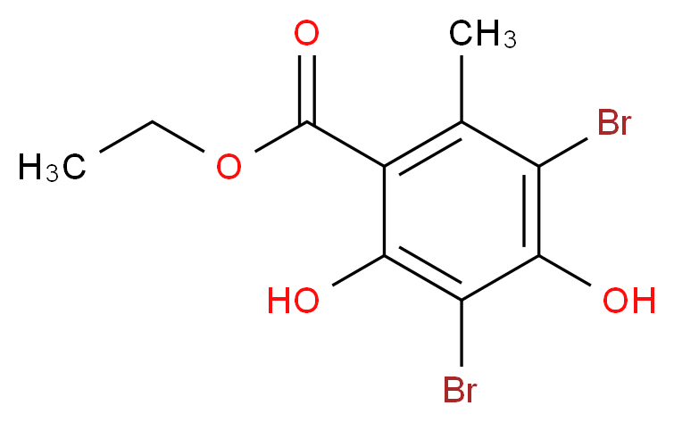 2,4-二羟基-3,5-二溴-6-甲基苯甲酸乙酯_分子结构_CAS_21855-46-9)