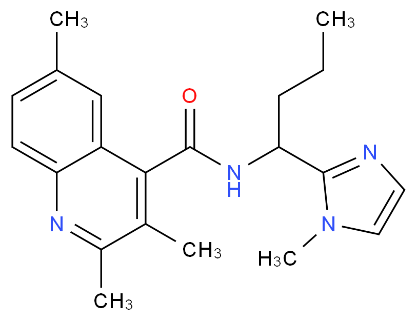 2,3,6-trimethyl-N-[1-(1-methyl-1H-imidazol-2-yl)butyl]-4-quinolinecarboxamide_分子结构_CAS_)