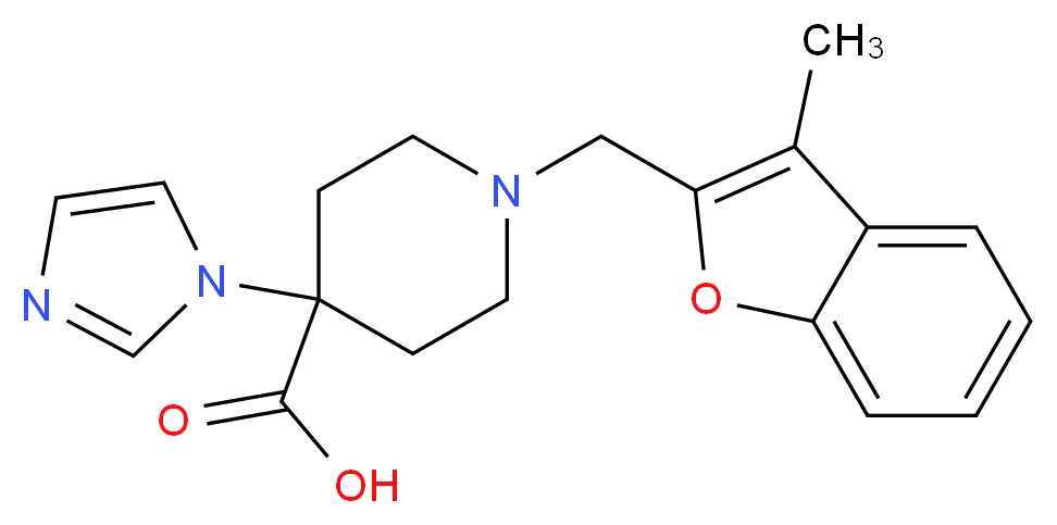 4-(1H-imidazol-1-yl)-1-[(3-methyl-1-benzofuran-2-yl)methyl]piperidine-4-carboxylic acid_分子结构_CAS_)