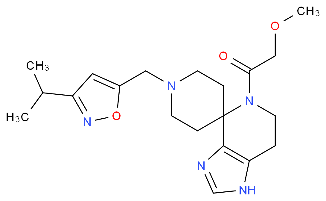 1'-[(3-isopropylisoxazol-5-yl)methyl]-5-(methoxyacetyl)-1,5,6,7-tetrahydrospiro[imidazo[4,5-c]pyridine-4,4'-piperidine]_分子结构_CAS_)