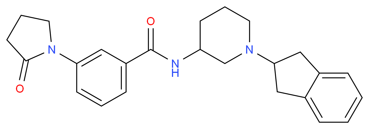 N-[1-(2,3-dihydro-1H-inden-2-yl)-3-piperidinyl]-3-(2-oxo-1-pyrrolidinyl)benzamide_分子结构_CAS_)