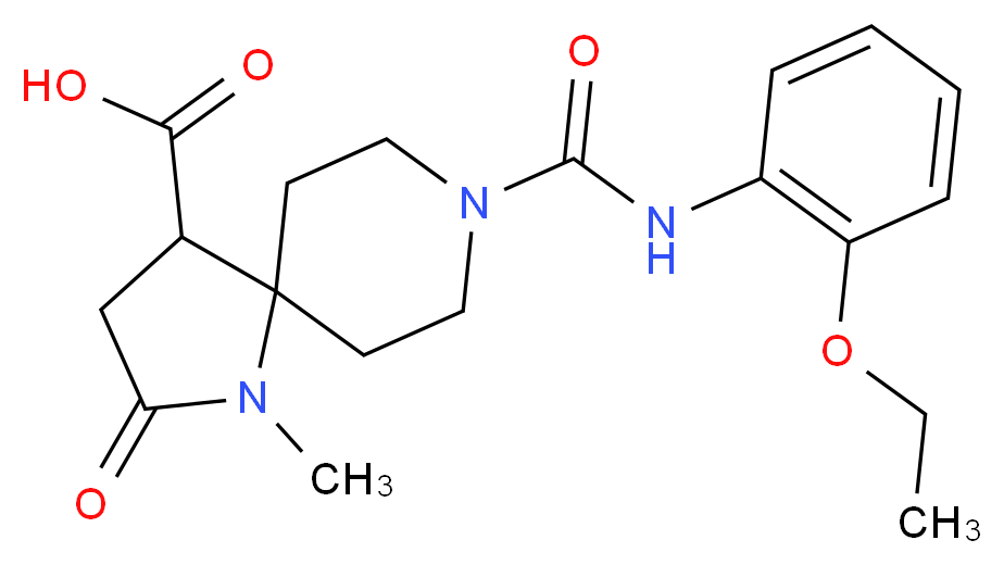 8-{[(2-ethoxyphenyl)amino]carbonyl}-1-methyl-2-oxo-1,8-diazaspiro[4.5]decane-4-carboxylic acid_分子结构_CAS_)