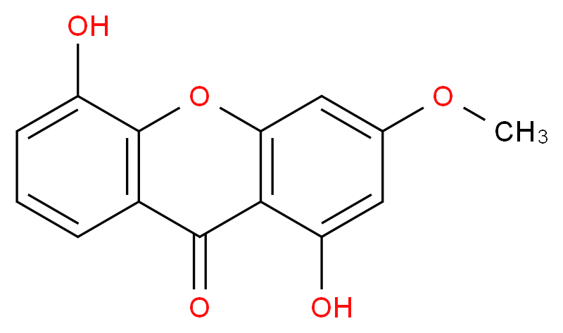 1,5-dihydroxy-3-methoxy-9H-xanthen-9-one_分子结构_CAS_3561-81-7