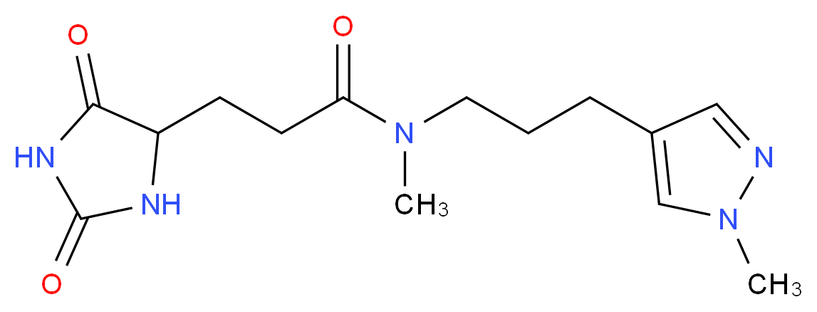 3-(2,5-dioxo-4-imidazolidinyl)-N-methyl-N-[3-(1-methyl-1H-pyrazol-4-yl)propyl]propanamide_分子结构_CAS_)