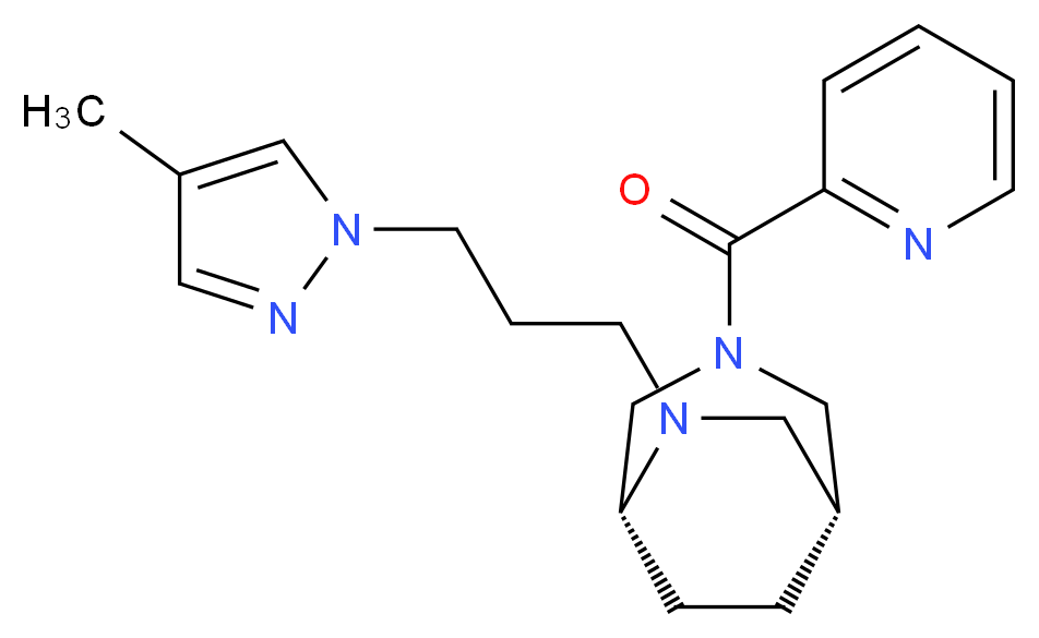 (1R*,5R*)-6-[3-(4-methyl-1H-pyrazol-1-yl)propyl]-3-(2-pyridinylcarbonyl)-3,6-diazabicyclo[3.2.2]nonane_分子结构_CAS_)
