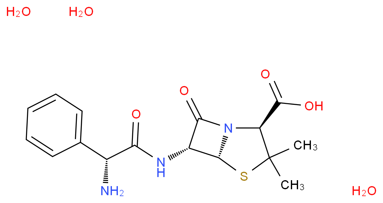 Ampicillin Trihydrate_分子结构_CAS_7177-48-2)