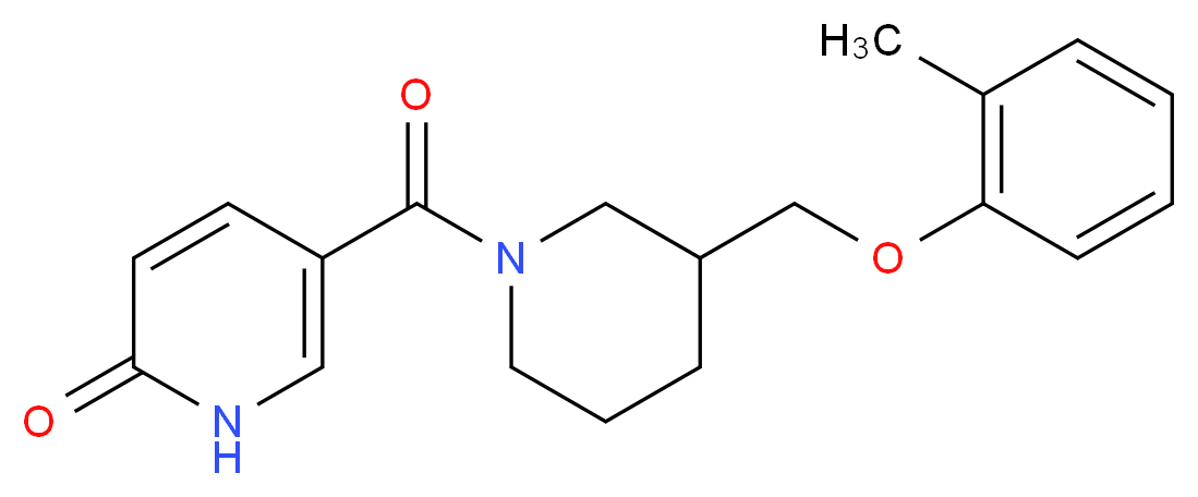 5-({3-[(2-methylphenoxy)methyl]piperidin-1-yl}carbonyl)pyridin-2(1H)-one_分子结构_CAS_)