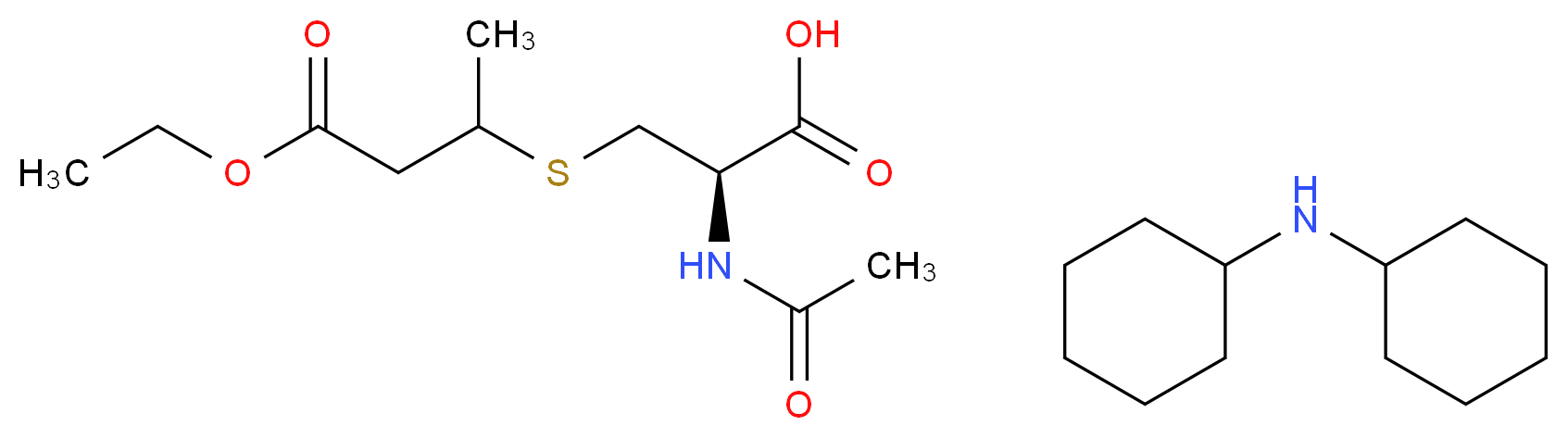 N-Acetyl-S-(2-ethoxycarbonylethyl-1-methyl)-L-cysteine, Dicyclohexylammonium Salt_分子结构_CAS_33297-48-2)