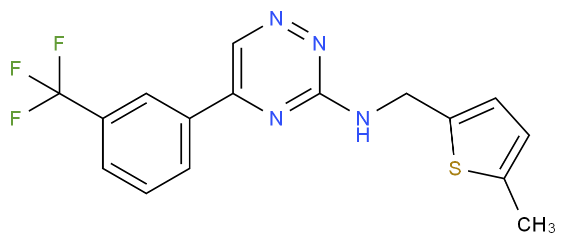 N-[(5-methyl-2-thienyl)methyl]-5-[3-(trifluoromethyl)phenyl]-1,2,4-triazin-3-amine_分子结构_CAS_)