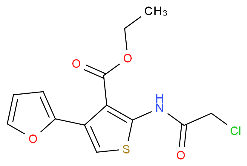 ethyl 2-[(chloroacetyl)amino]-4-(2-furyl)thiophene-3-carboxylate_分子结构_CAS_356568-72-4)