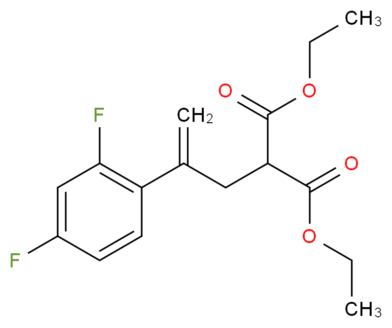 1,3-diethyl 2-[2-(2,4-difluorophenyl)prop-2-en-1-yl]propanedioate_分子结构_CAS_159276-62-7