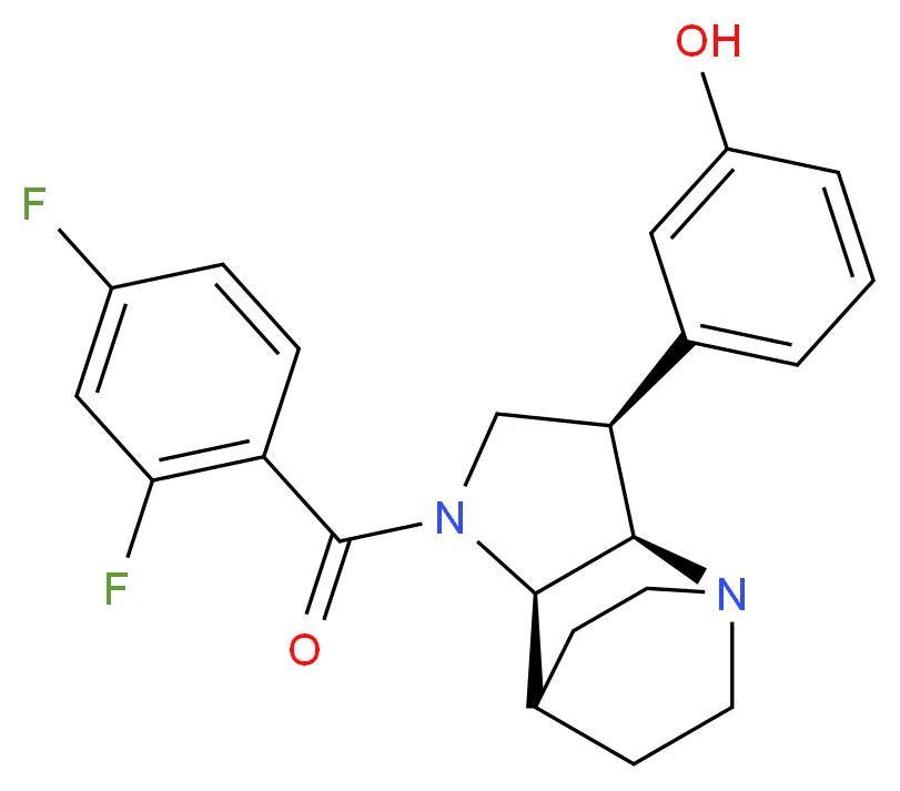 3-[(3R*,3aR*,7aR*)-1-(2,4-difluorobenzoyl)octahydro-4,7-ethanopyrrolo[3,2-b]pyridin-3-yl]phenol_分子结构_CAS_)