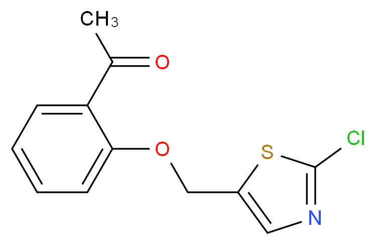 1-{2-[(2-Chloro-1,3-thiazol-5-yl)methoxy]phenyl}-1-ethanone_分子结构_CAS_)