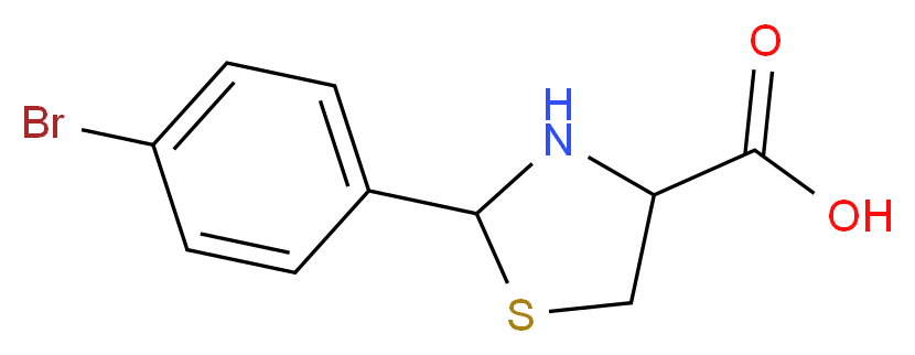 2-(4-bromophenyl)-1,3-thiazolidine-4-carboxylic acid_分子结构_CAS_294866-41-4)