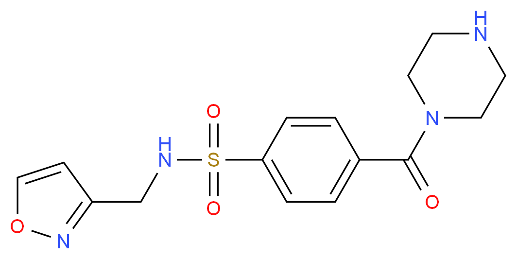 N-(3-isoxazolylmethyl)-4-(1-piperazinylcarbonyl)benzenesulfonamide_分子结构_CAS_)