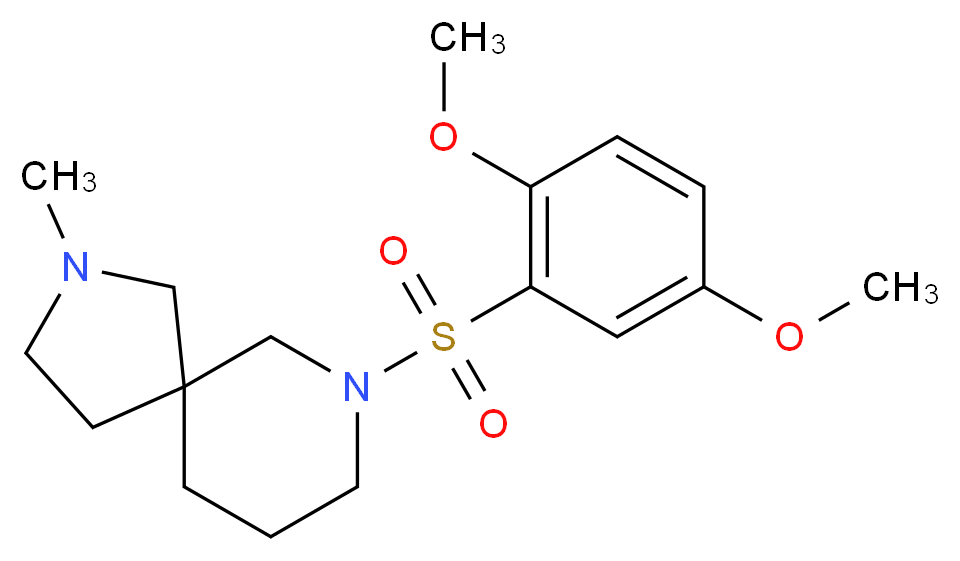 7-[(2,5-dimethoxyphenyl)sulfonyl]-2-methyl-2,7-diazaspiro[4.5]decane_分子结构_CAS_)
