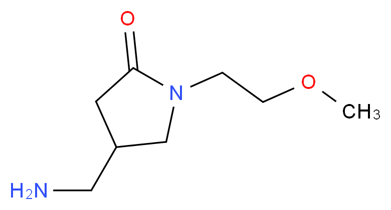 4-(aminomethyl)-1-(2-methoxyethyl)pyrrolidin-2-one_分子结构_CAS_936940-05-5
