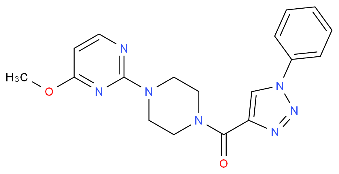 4-methoxy-2-{4-[(1-phenyl-1H-1,2,3-triazol-4-yl)carbonyl]-1-piperazinyl}pyrimidine_分子结构_CAS_)